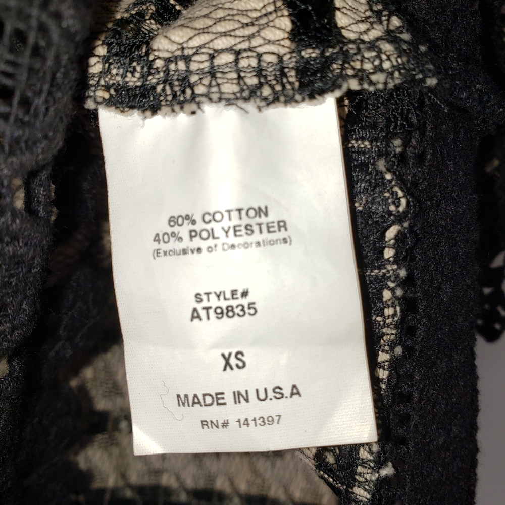 Astr Lacy Openwork Sleeveless Top Black & Tan Size XS - Picture 10 of 11